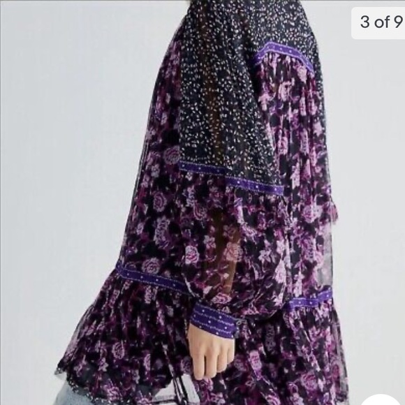 Free People Purple Floral Mini Dress - Picture 2 of 8